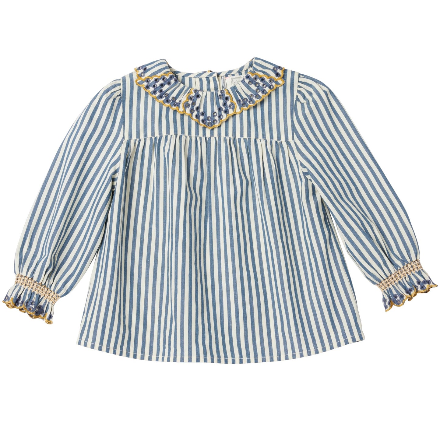 Gestreifte Bluse von Bonheur du jour Paris Gr. 6-24 Monate, Farbe: raye bleu/ blanc