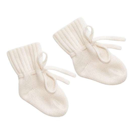 Baby-Söckchen Mimi von Papa Lobster, 0-6 Monate aus 100% Kaschmir, Farbe: off white