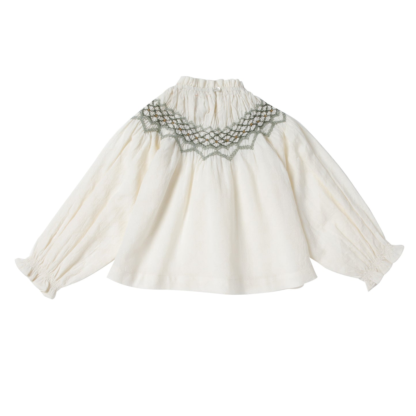 Bluse mit Smok von Bonheur du jour Paris, Gr. 2-10 Jahre, Farbe: ecru