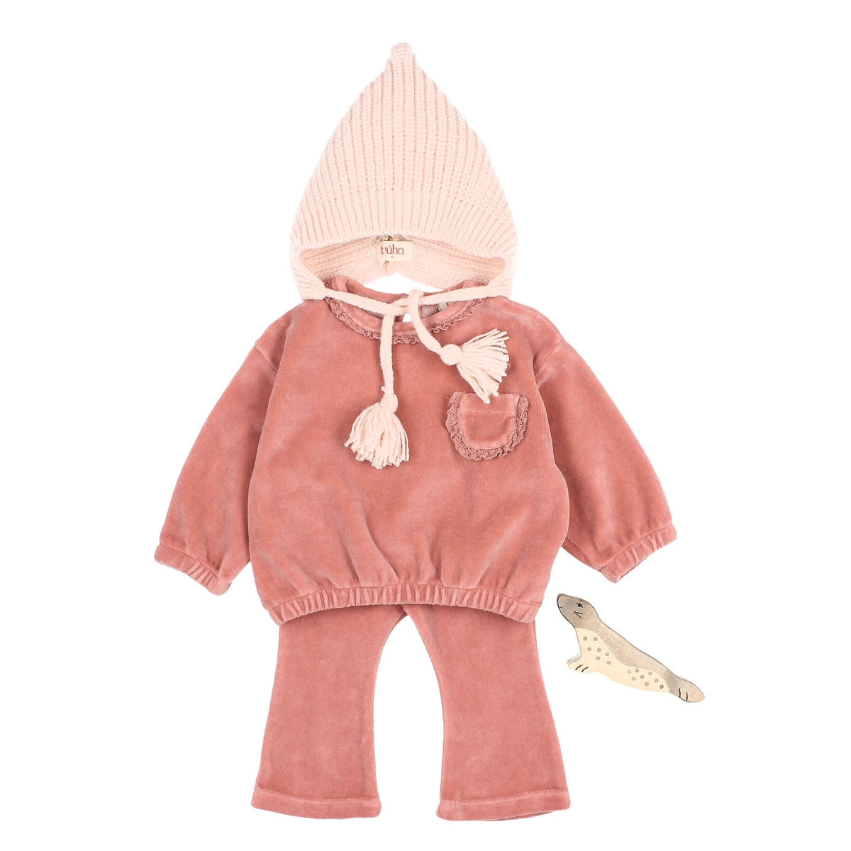 Velvet Sweatshirt von Búho, 6-24 Monate, Farbe: peony