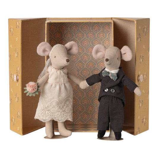 Hochzeitsmäuse Paar in Box, Mama und Papa von Maileg