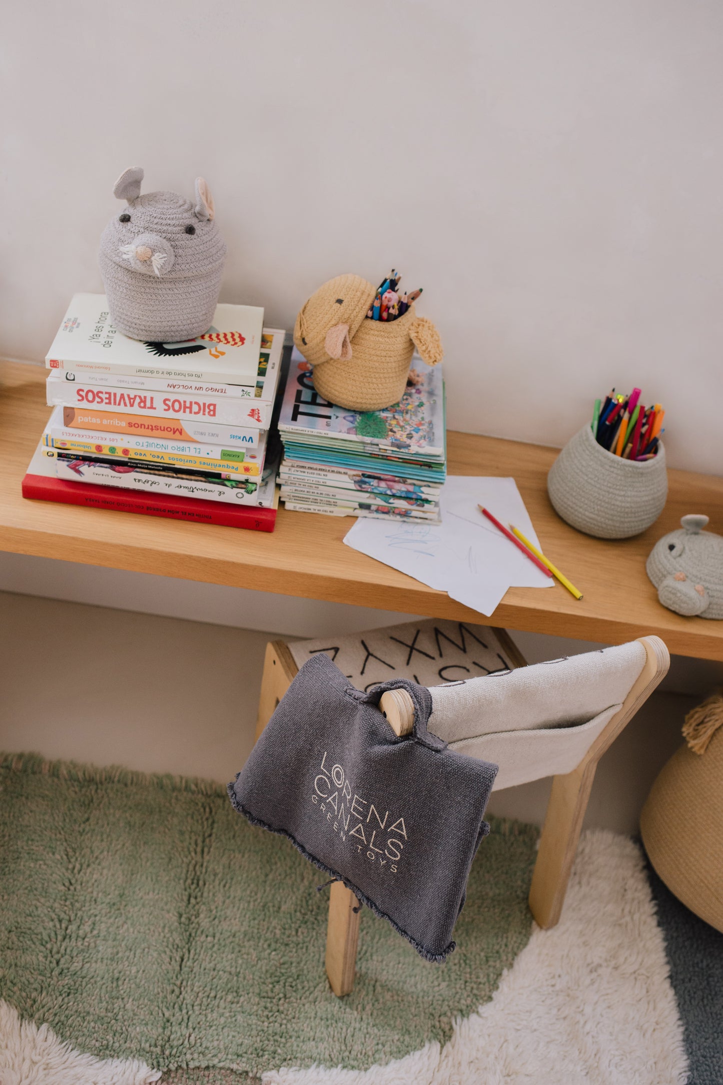 Mini Henry basket by Lorena Canals, green