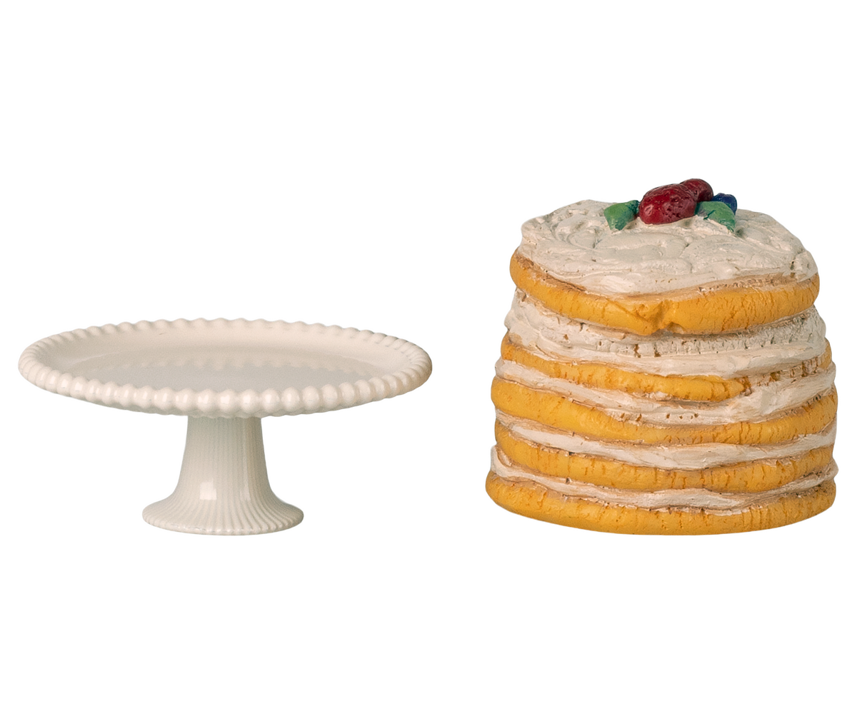 Partykuchen und Kuchenplatte, Maus – Off Weiß von Maileg