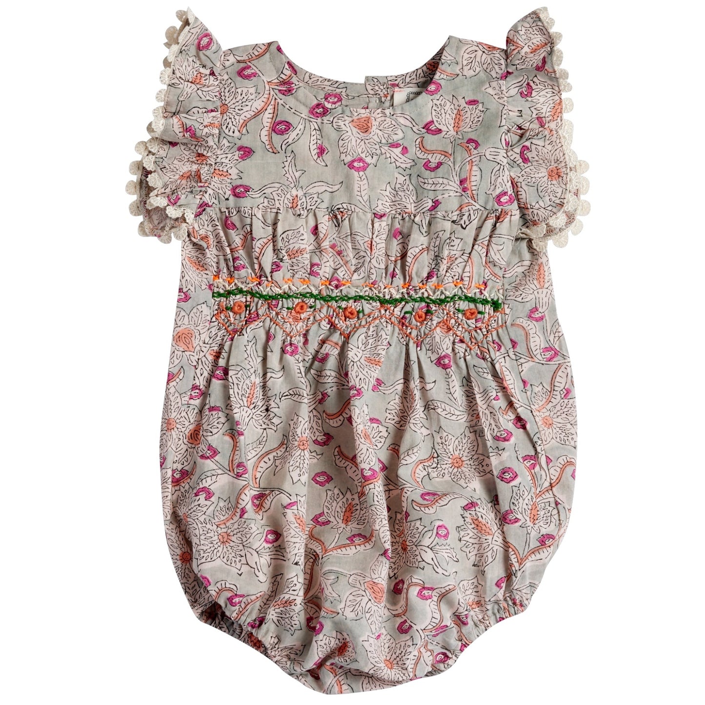 Als Inspiration für Dich: Gesmokter Romper von Bonheur du jour Paris, Gr. 3-24 Monate, Farbe: blue