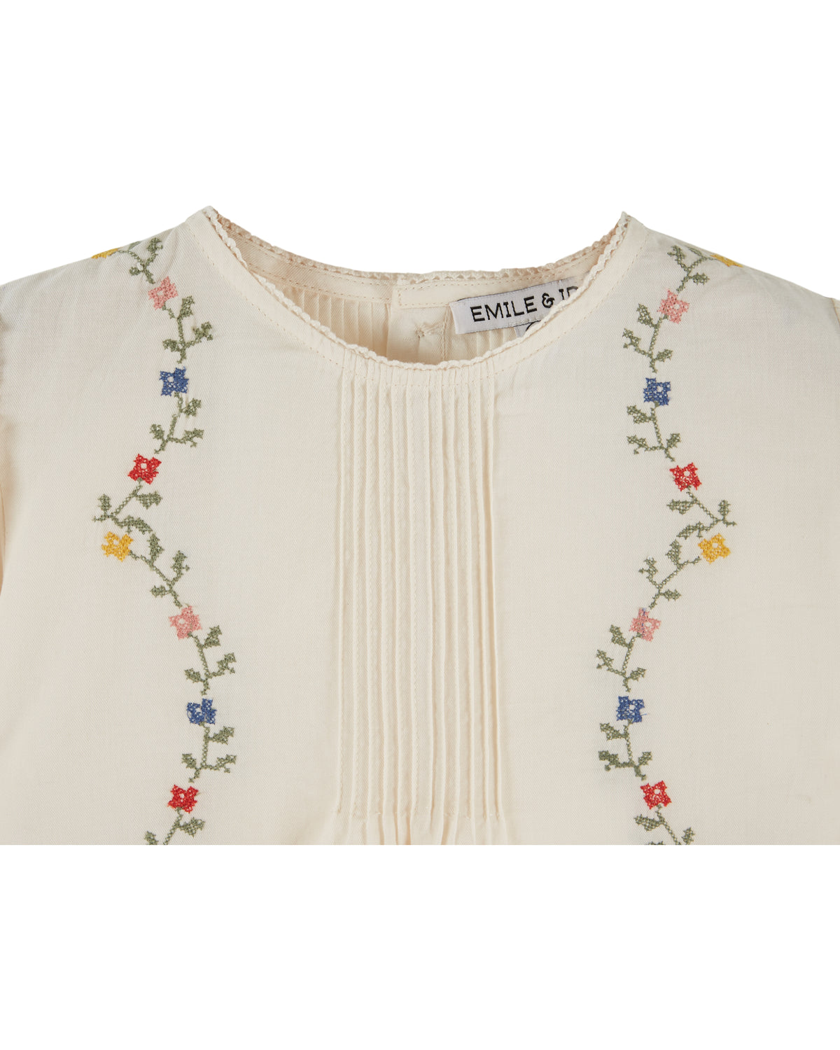 Bestickte Bluse von Emile et Ida, 3-6 Jahre, Farbe: ecru