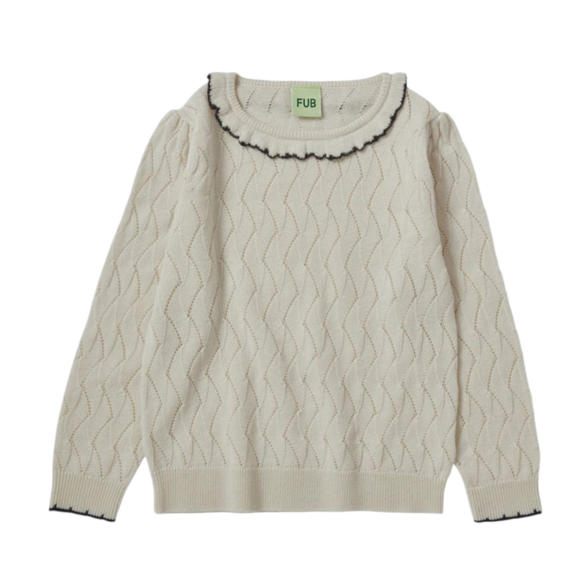 Jersey de punto de Fub en 100% lana merino, talla 100-150, color crudo