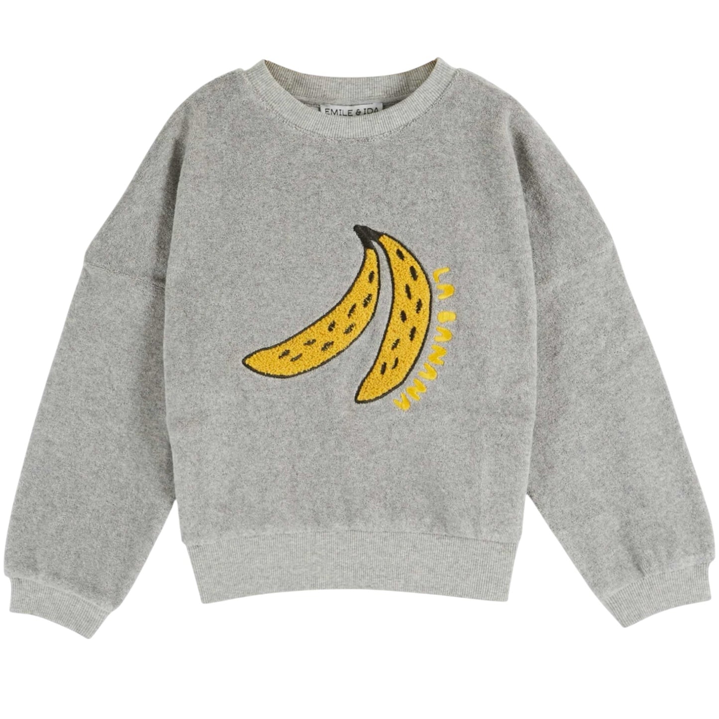 Sweatshirt Banana by Emile et Ida, size 3-5 years, color: grey marl