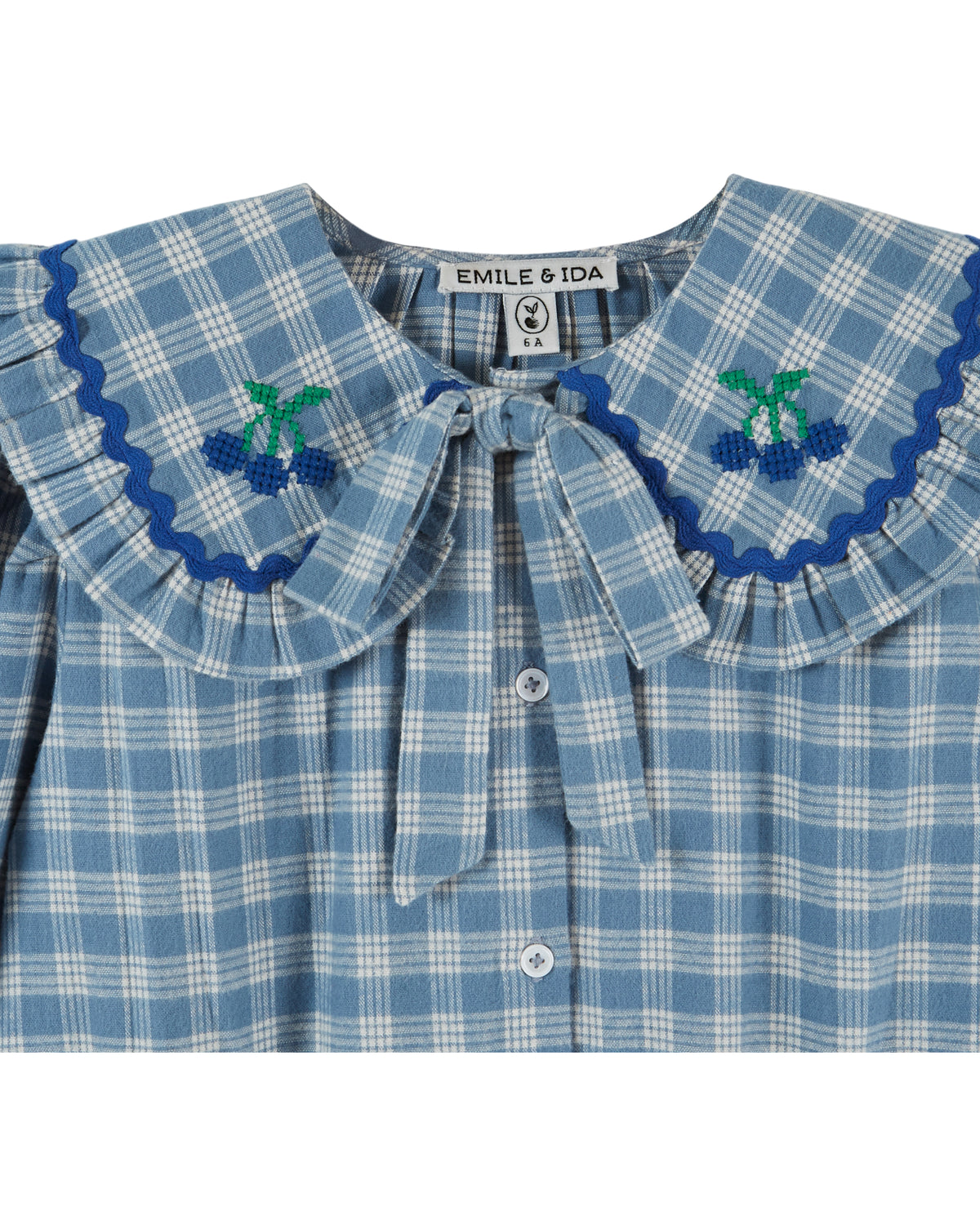 Karierte Bluse von Emile et Ida, 3-6 Jahre, Farbe: blue
