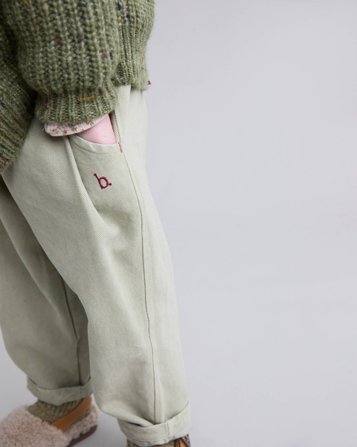 Drill Girly Pants von Búho, 3-6 Jahre, Farbe: green tea