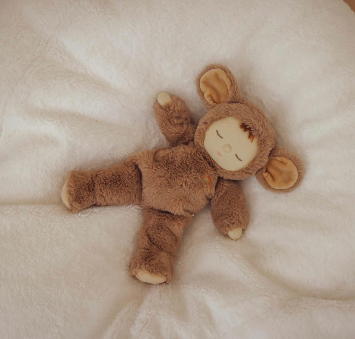 Ratón de peluche de Olliella, color: beige