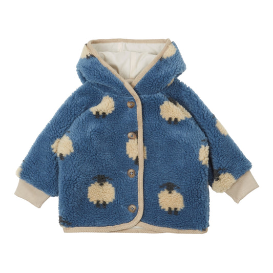 Fleece-Jacke von Emile et Ida mit Schäfchen, 2 Jahre
