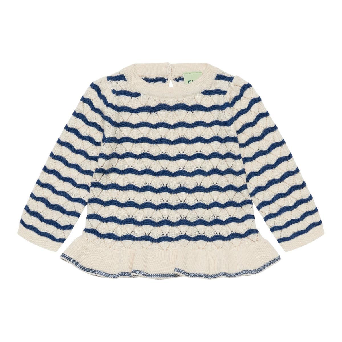 Baby Pointelle Pullover von Fub, 62-92, Farbe: ecru/deep indigo