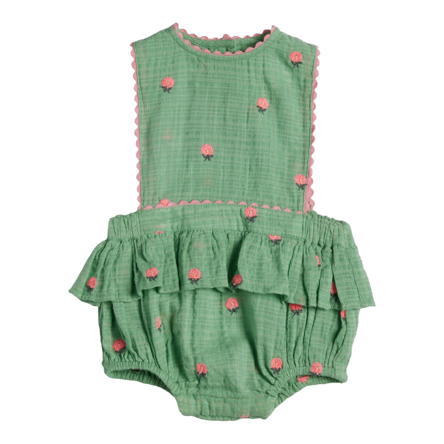 Romper from Bonheur du jour Paris, size 6-18 months, color: vert