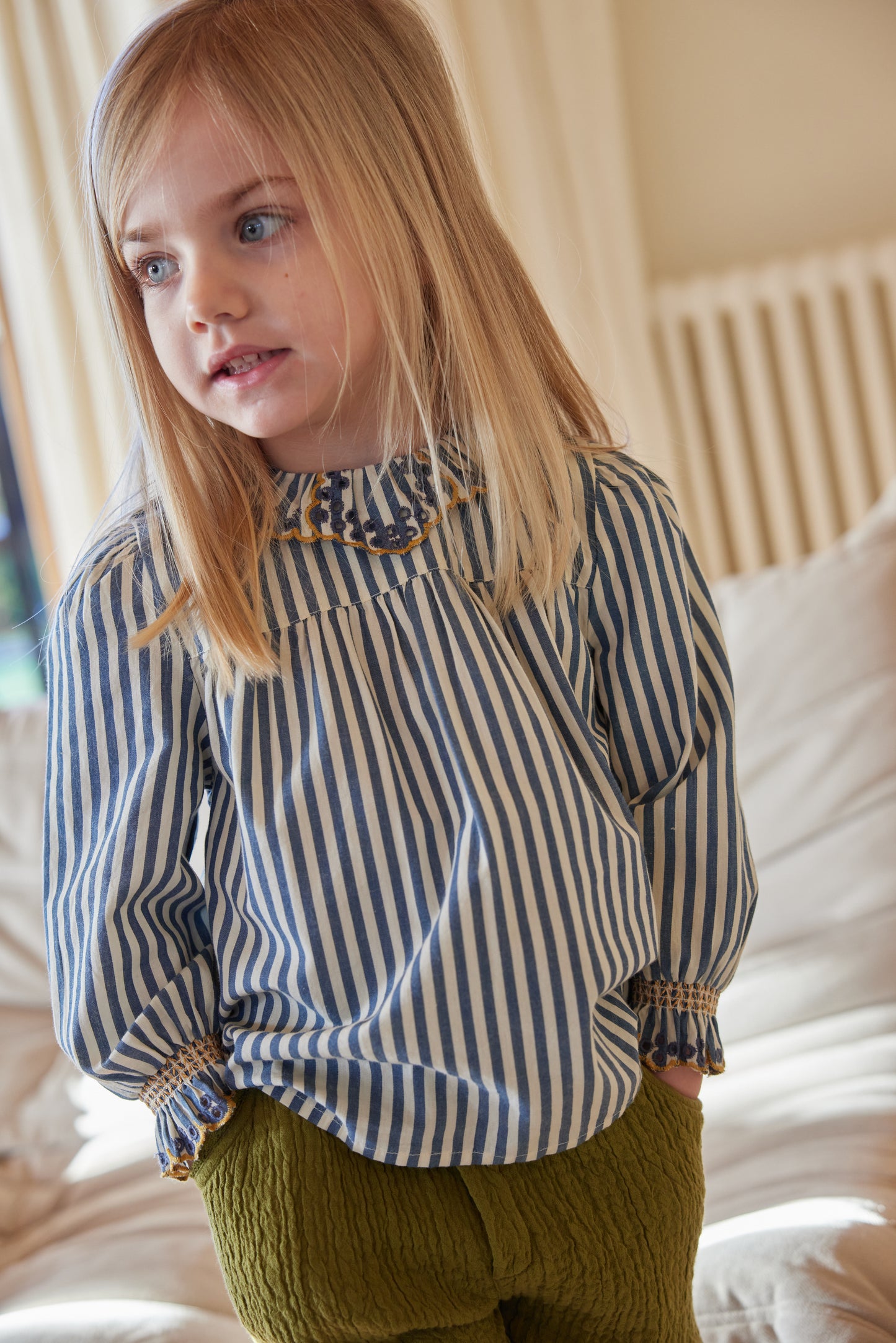 Gestreifte Bluse von Bonheur du jour Paris Gr. 6-24 Monate, Farbe: raye bleu/ blanc