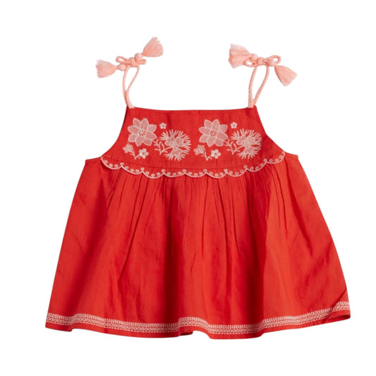 Top mit Stickerei von Bonheur du jour Paris, Gr. 2-6 Jahre, Farbe: mandarine