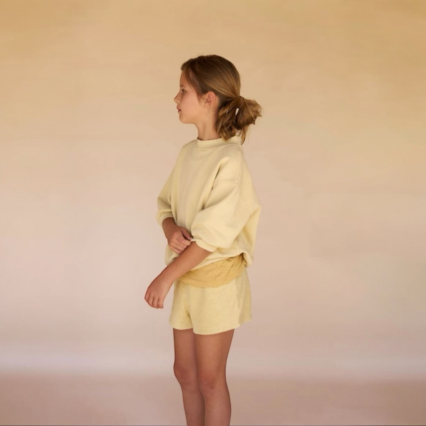 Terry shorts by Longlivethequeen, size 6-10 years, color: pale yellow