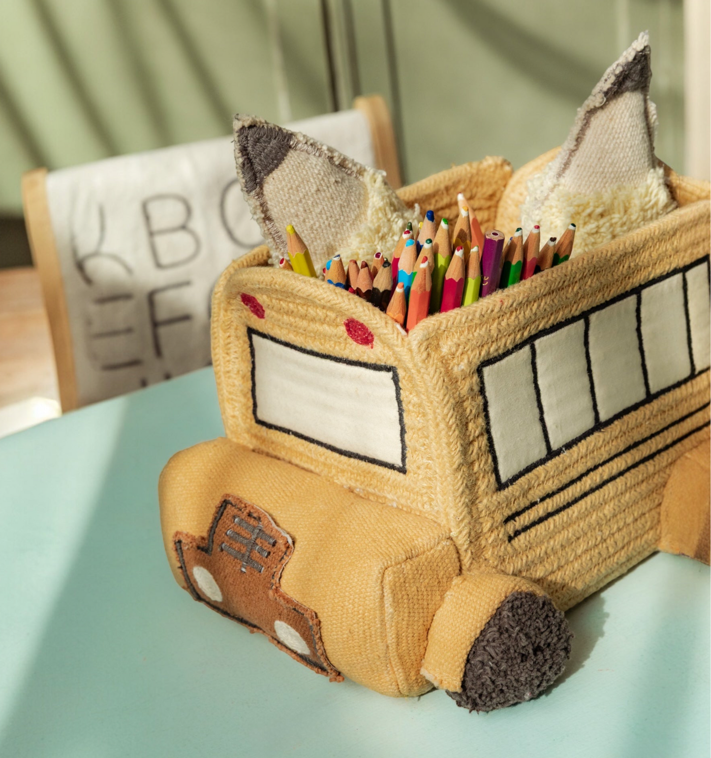 Mini school bus basket by Lorena Canals