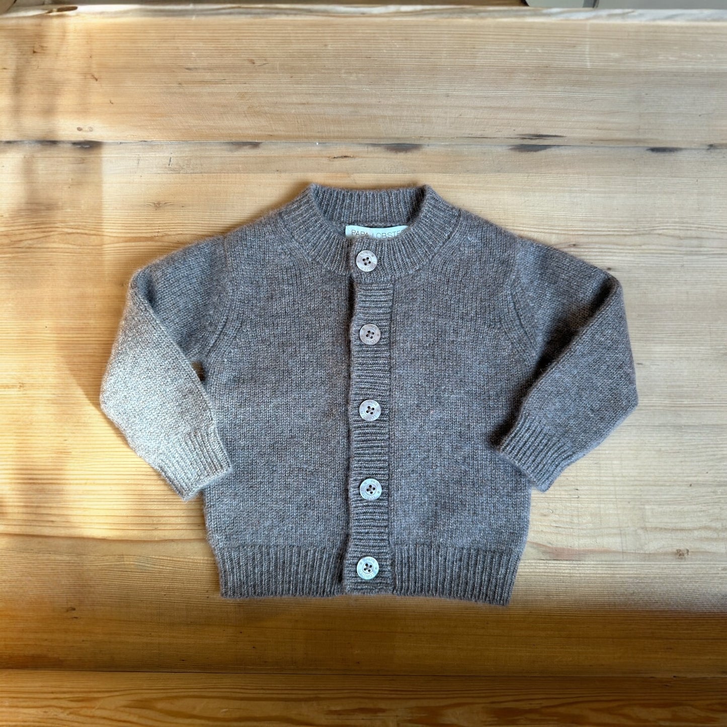 “Nicki” cardigan by Papa Lobster, 0-36 months, made of 100% cashmere, color: chocolate