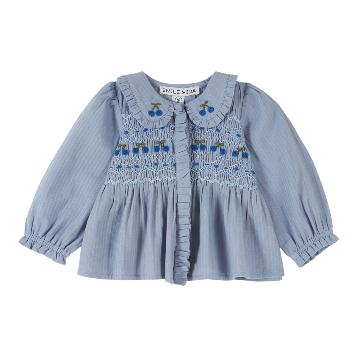 Gesmokte Bluse von Emile et Ida, 6-24 Monate, Farbe: see