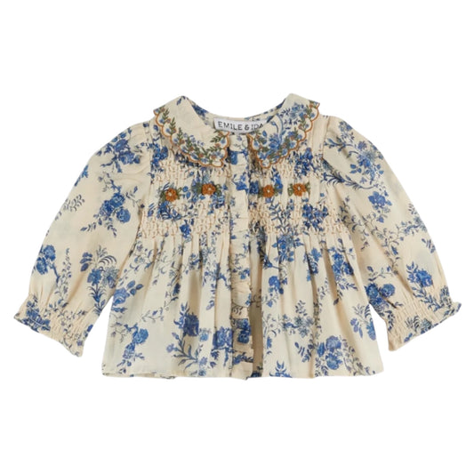 Bluse von Emile et Ida, Gr. 6-24 Monate, Farbe: orcid bleu