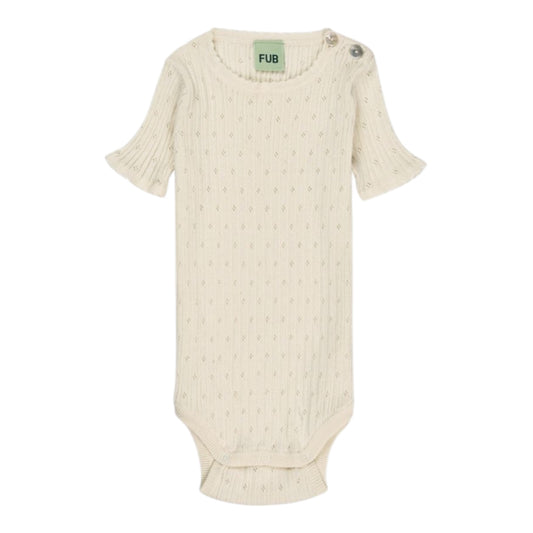 Pointelle-Body von Fub aus 100% Bio-Baumwolle, Gr. 62-92, Farbe: ecru