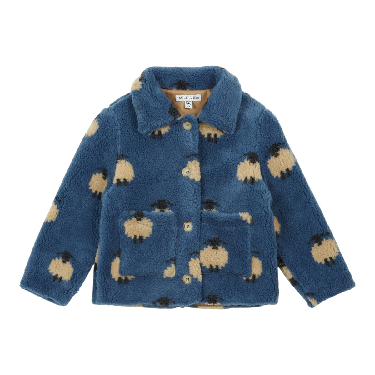 Fleece Jacke mit Schäfchen von Emile et Ida, 3-6 Jahre
