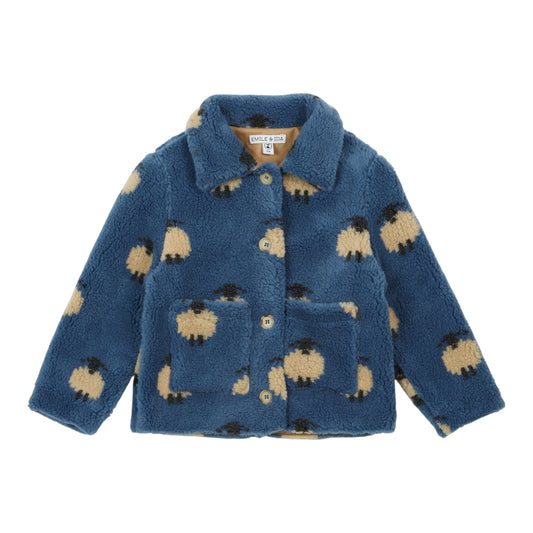 Fleece Jacke mit Schäfchen von Emile et Ida, 3-6 Jahre