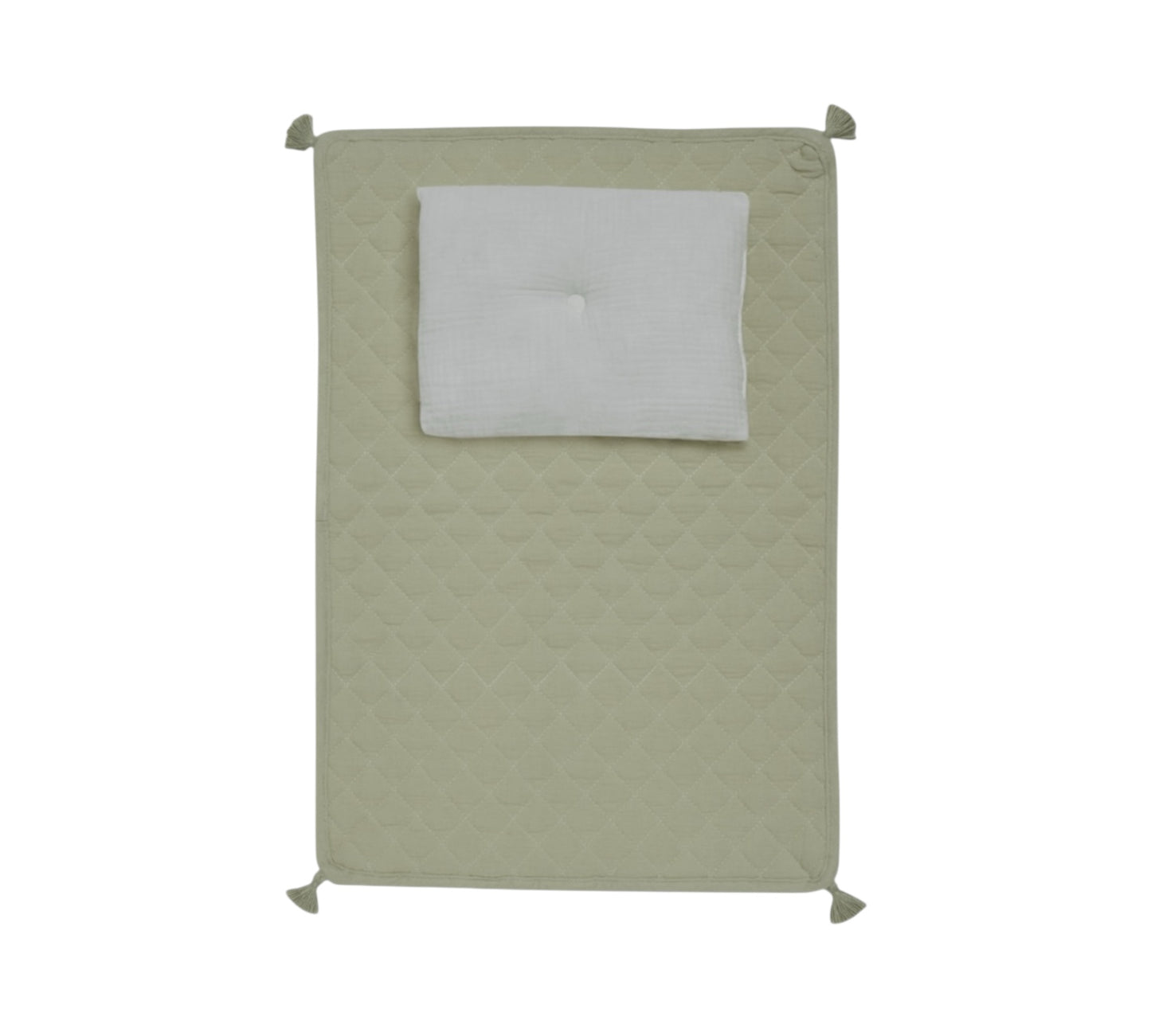 Doll bedding set to match the Olliella doll's pram, color: green