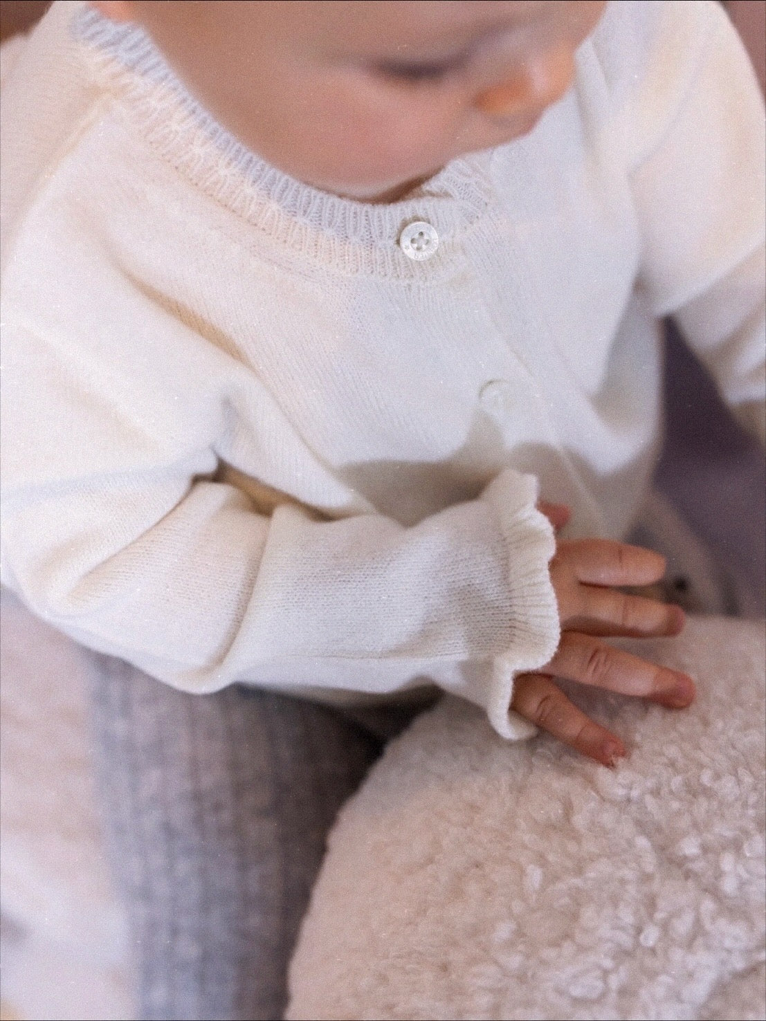 Strickjacke aus Kaschmir von Papa Lobster, Gr. 68-92, Farbe: white