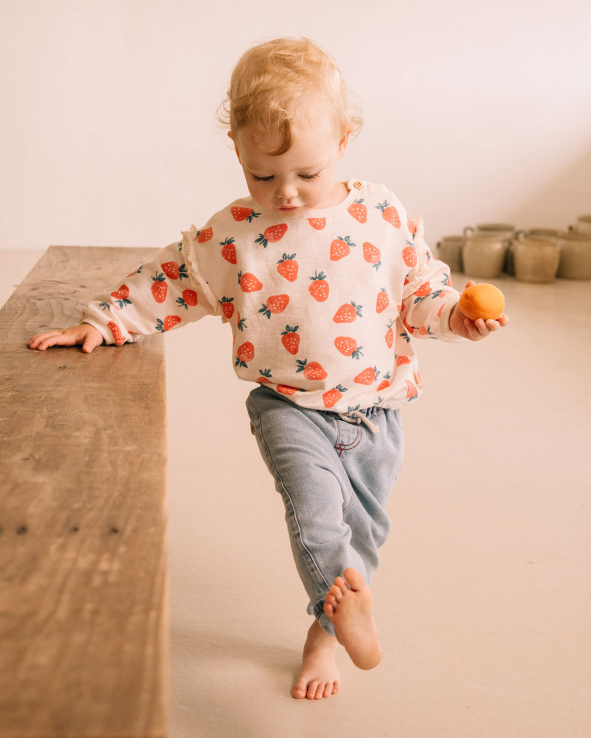 Als Inspiration für Dich: Denim Pants von Búho, Gr. 3-24 Monate, Farbe: denim bleach