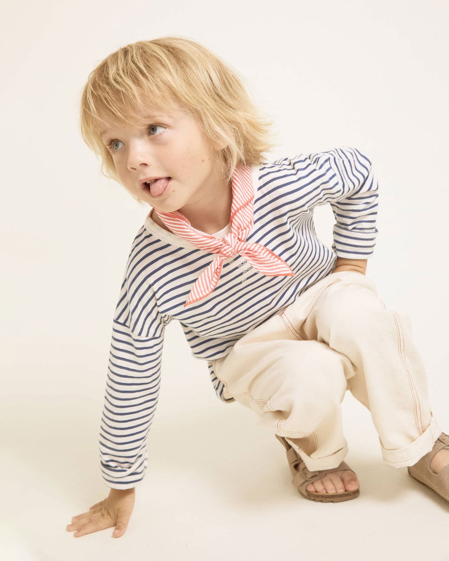 Gestreift T-Shirt von Búho, Gr. 3-8 Jahre, Farbe: navy