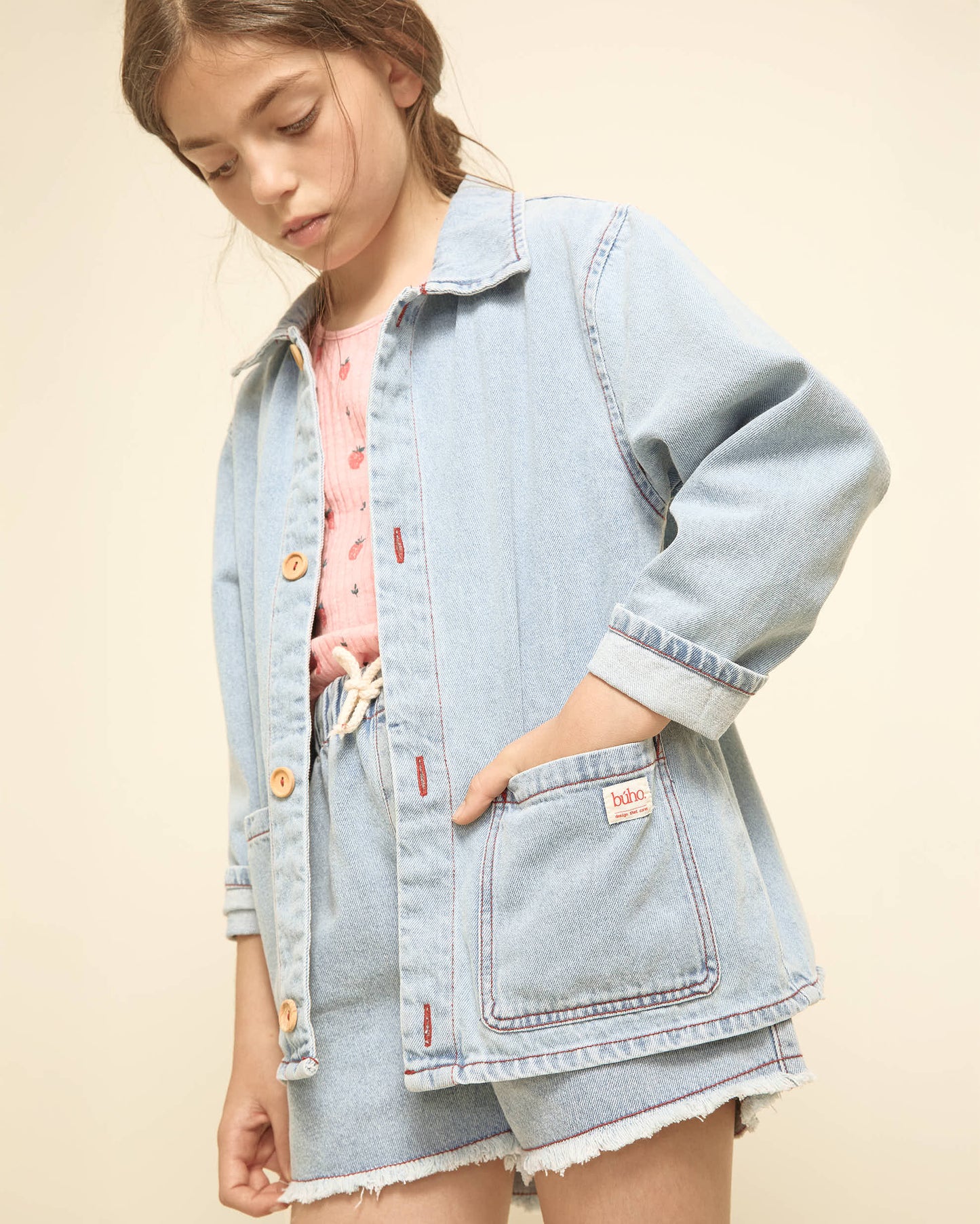 Chaquetas vaqueras de Búho, Tallas 2-8 años, Color: denim bleach