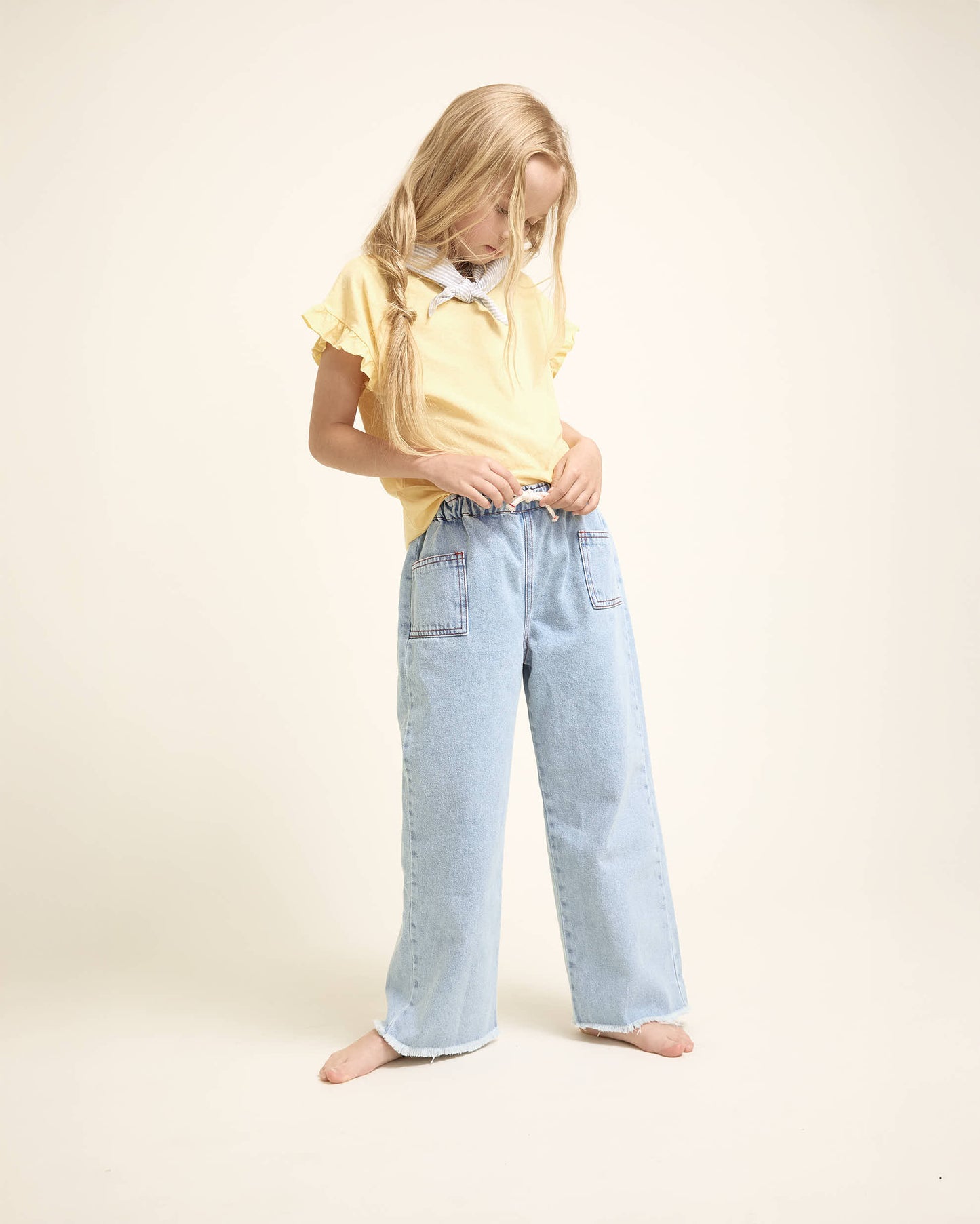 Pantalones vaqueros estilo "Girly" de Búho, talla 3-8 años, color: denim bleached